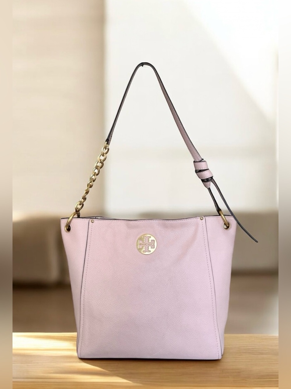 Tory Burch Everly Hobo Shoulder Bag Blush Pink Leather